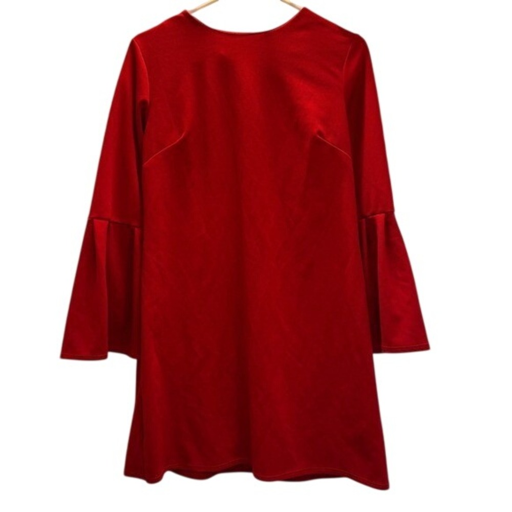 2HEARTS Red Bell Sleeve Shift Dress Women's Medium‎ Christmas Holiday Outfit